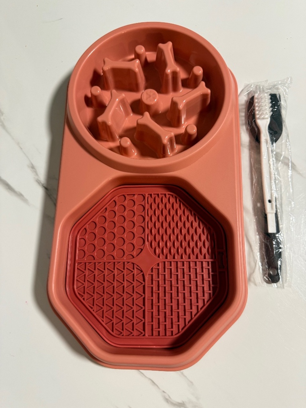 Slow Feeder Dog Bowl And Lick Mat For Calming & Anxiety Relief.